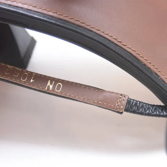 ALOHAS Asymmetrical Black Leather Heeled Open Toe Square Toe Sandal Shoes 40 US9 - Picture 12 of 16